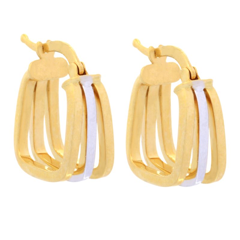 گوشواره طلا 18 عیار زنانه طلای مستجابی مدل حلقه ای مربعی کد 66