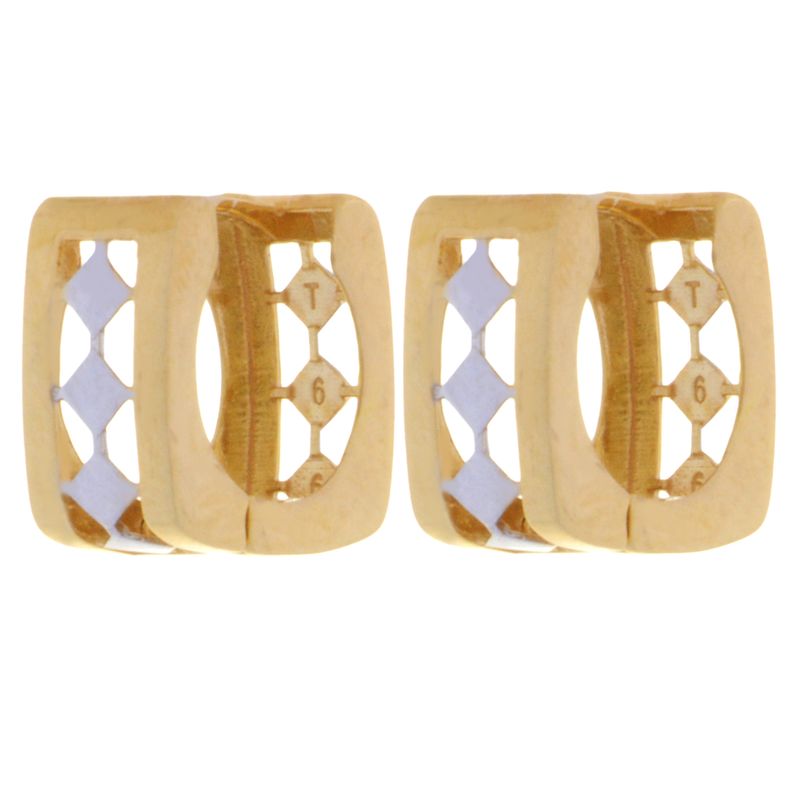 گوشواره طلا 18 عیار زنانه طلای مستجابی مدل کلیپسی لوزی کد 010
