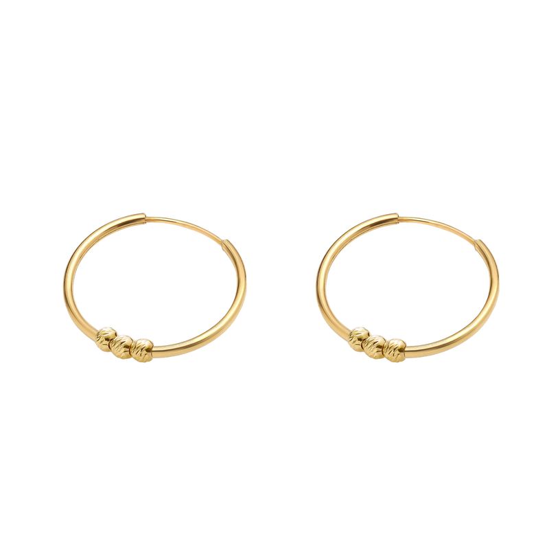 گوشواره طلا 18 عیار زنانه ماوی گالری مدل حلقه ای سه البر