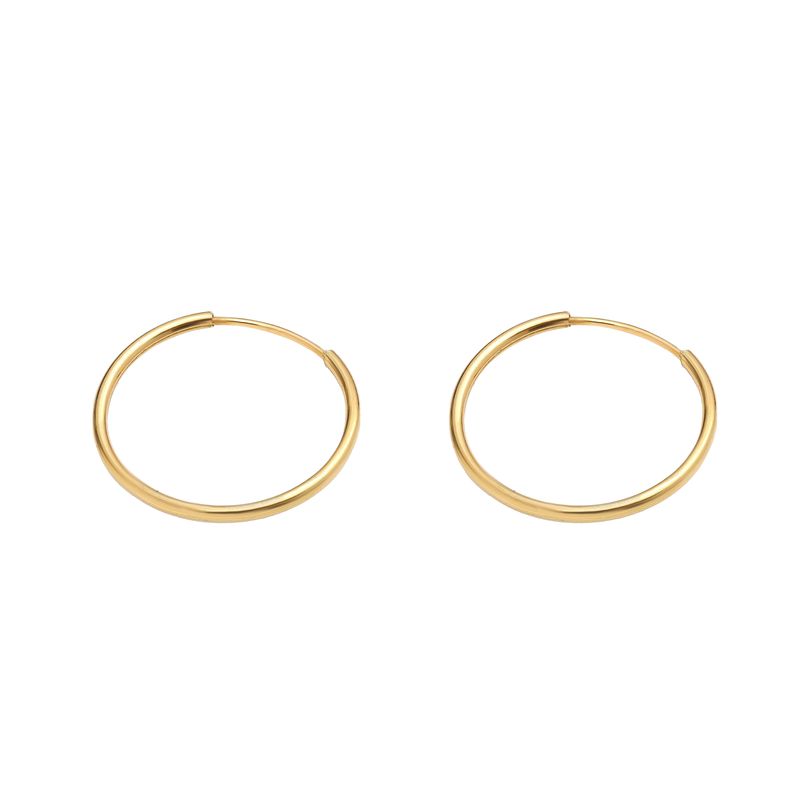 گوشواره طلا 18 عیار زنانه ماوی گالری مدل دایره حلقه ای 2
