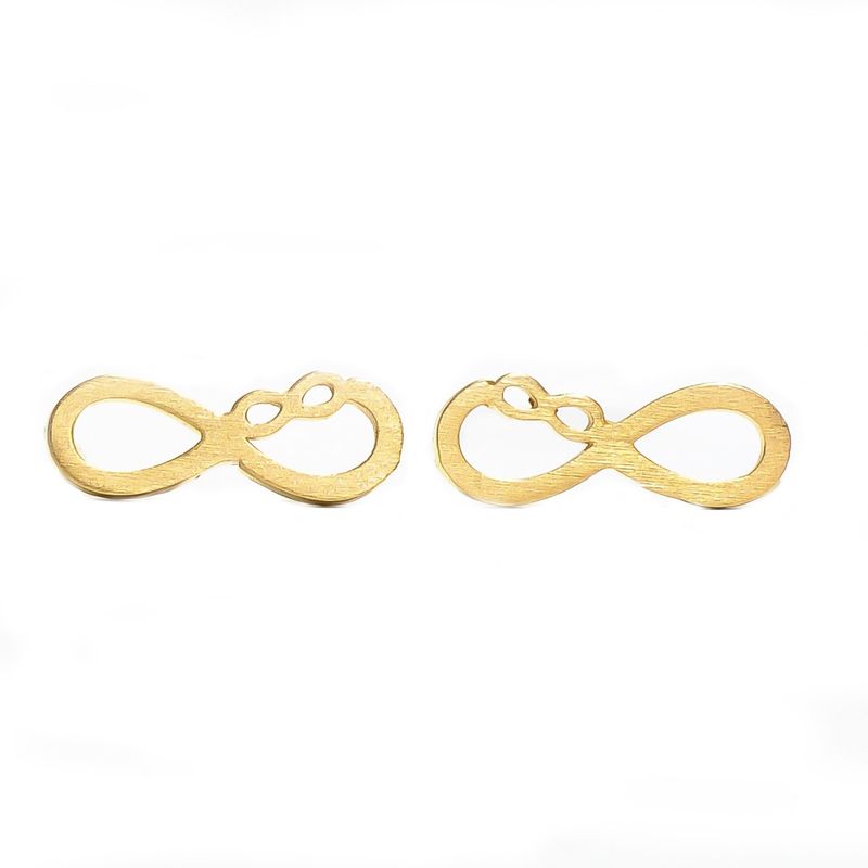گوشواره طلا 18 عیار زنانه مدل میخی بینهایت