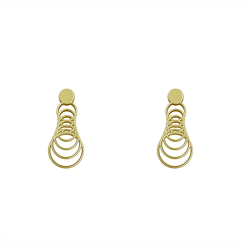 گوشواره طلا 18 عیار زنانه مدوپد مدل دایره حلقه ای کد ga1 12168