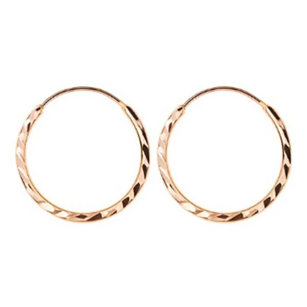 گوشواره طلا 18 عیار زنانه وی وی گلد گالری مدل حلقه ای تراش