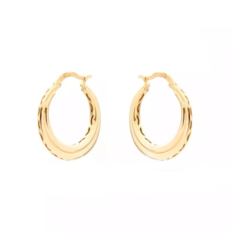 گوشواره طلا 18 عیار زنانه گالری روبی مدل حلقه ای