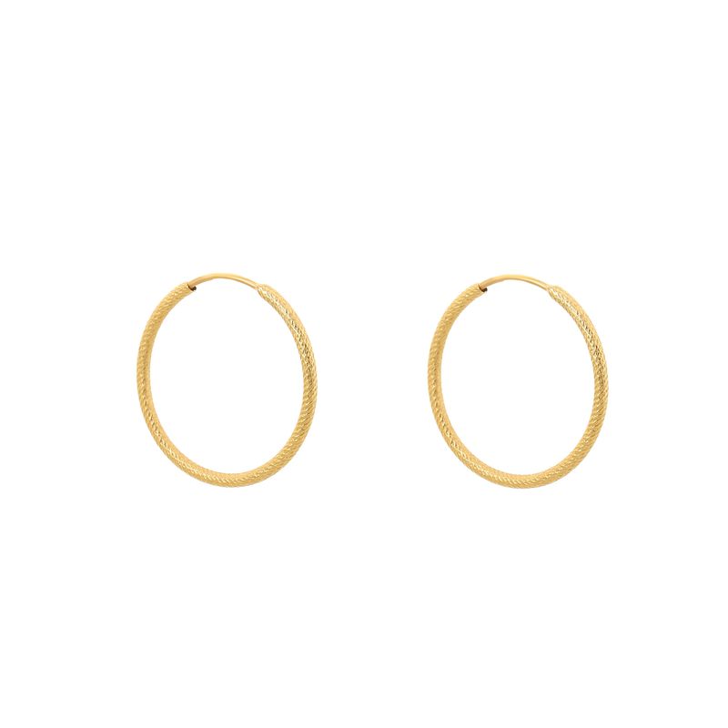 گوشواره طلا 18 عیار زنانه گالری طلا و جواهر اپال مدل تراش حلقه ای