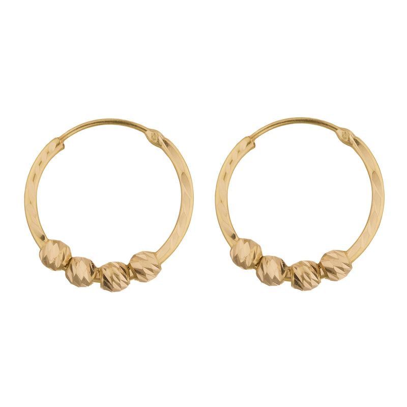 گوشواره طلا 18 عیار زنانه گنجینه هنر خوش نشین مدل حلقه ای البرنادو gs35