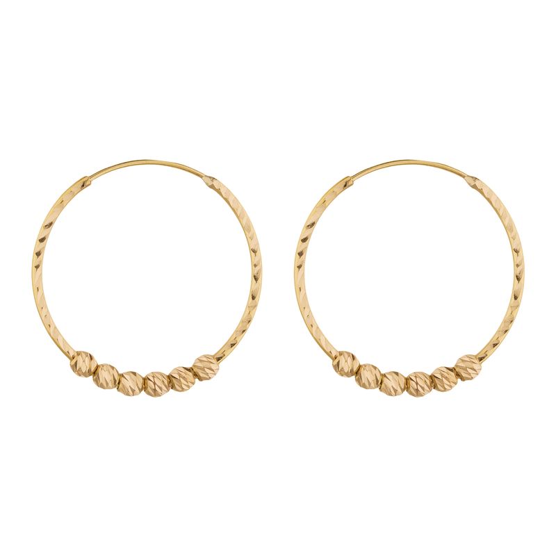 گوشواره طلا 18 عیار زنانه گنجینه هنر خوش نشین مدل حلقه ای البرنادو gs37