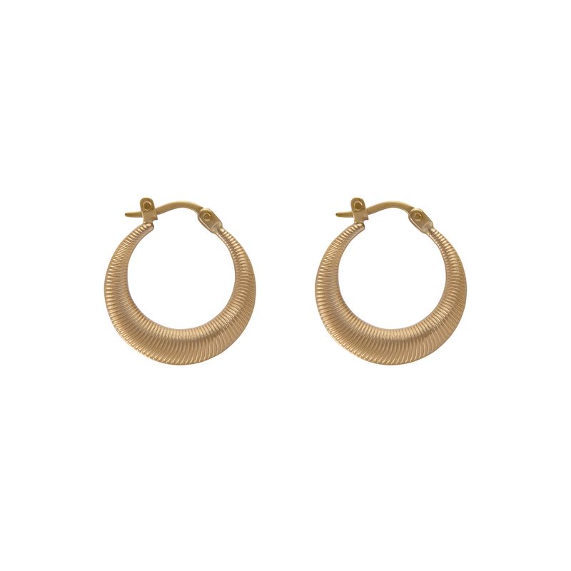 گوشواره طلا 18 عیار زنانه گنجینه هنر خوش نشین مدل حلقه ای کد gs73