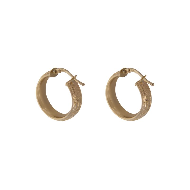 گوشواره طلا 18 عیار زنانه گنجینه هنر خوش نشین مدل حلقه ای کد gs74