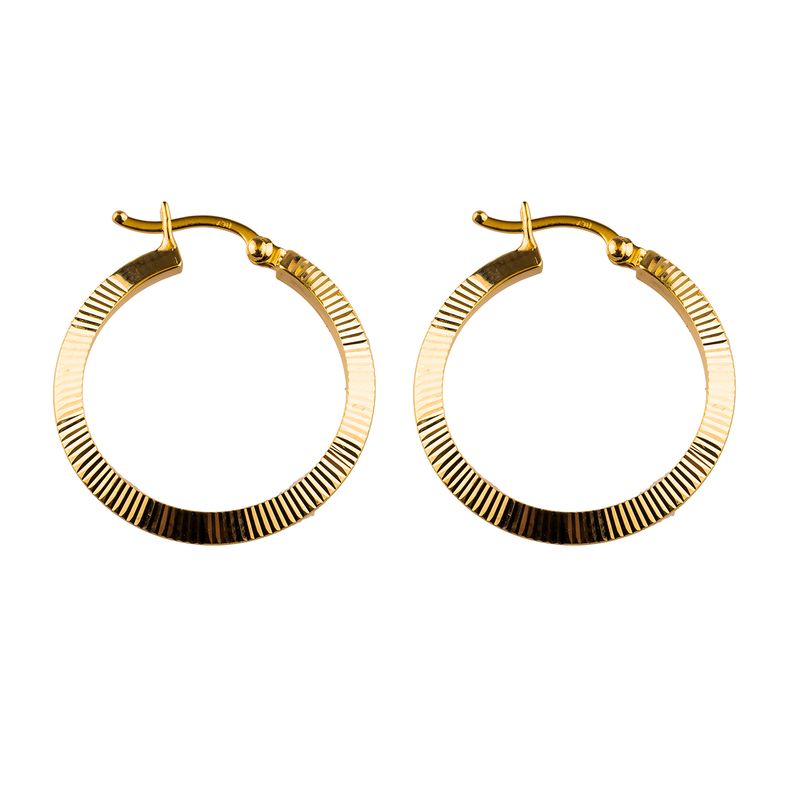 گوشواره طلا 18 عیار گالری طلا باران مدل حلقه ای 17