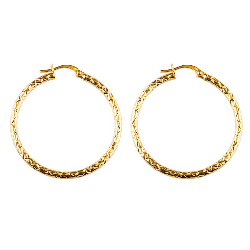 گوشواره طلا 18عیار گالری طلا باران مدل حلقه ای 005