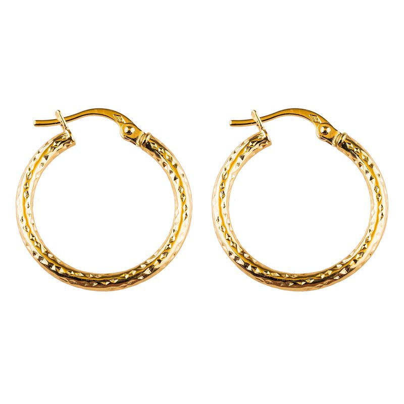 گوشواره طلا 18عیار گالری طلاباران مدل حلقه ای 001