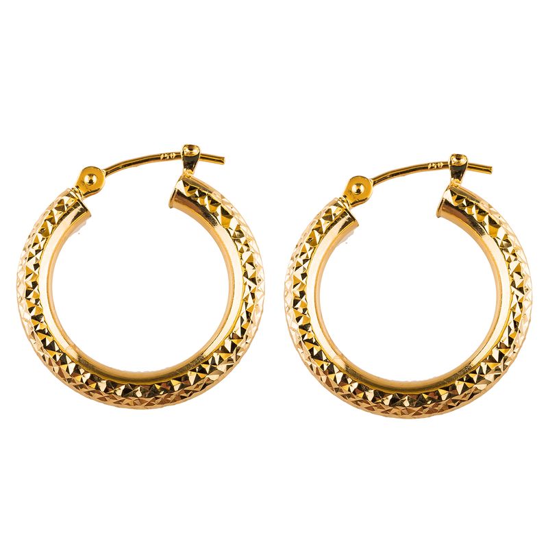 گوشواره طلا 18عیار گالری طلاباران مدل حلقه ای 002