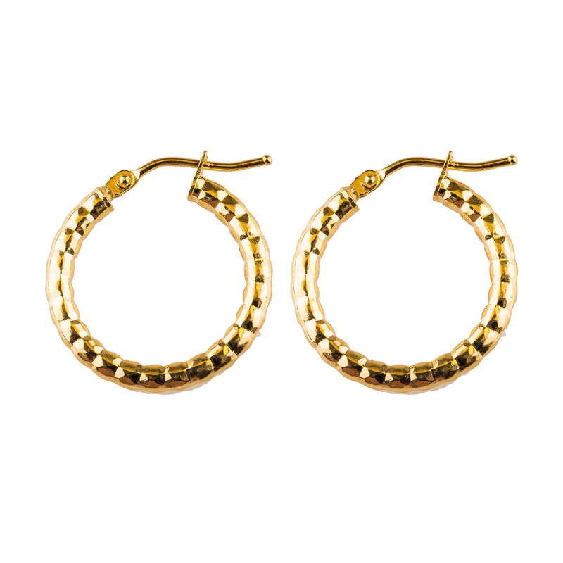 گوشواره طلا 18عیار گالری طلاباران مدل حلقه ای 003