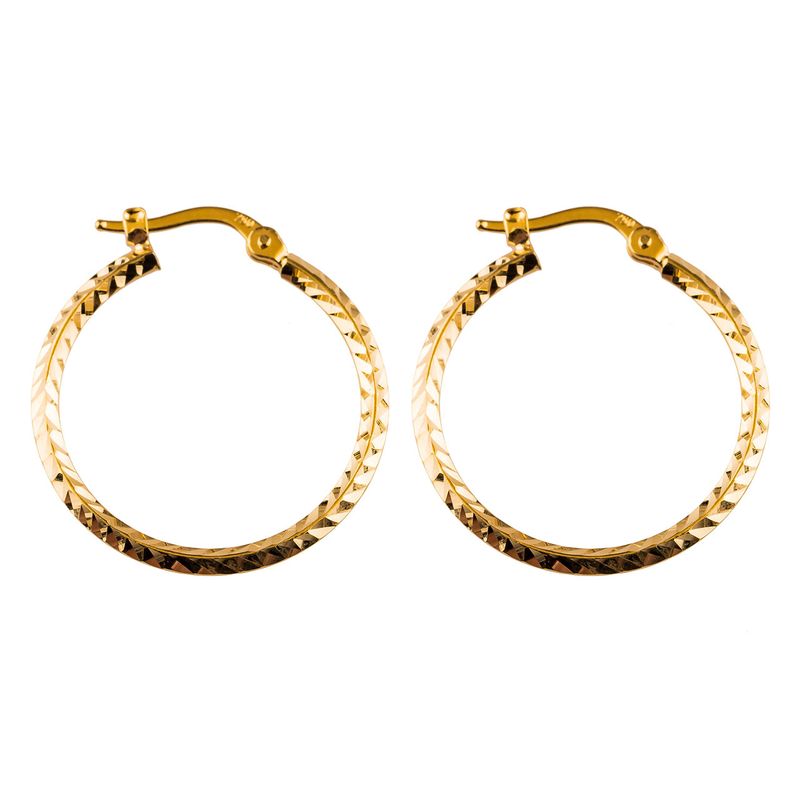 گوشواره طلا 18عیار گالری طلاباران مدل حلقه ای 004