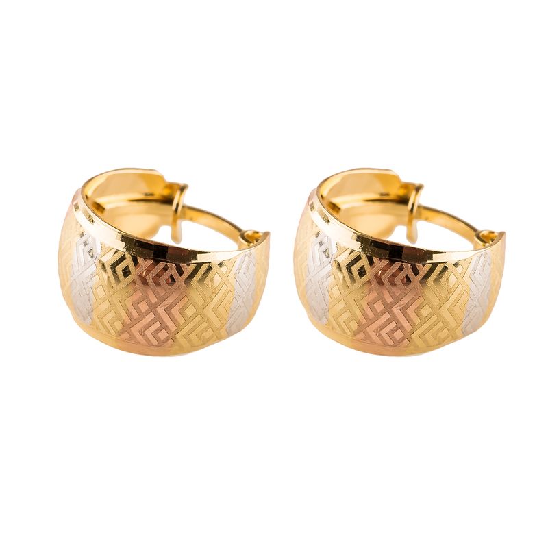 گوشواره طلا 18عیار گالری طلاباران مدل حلقه ای 010