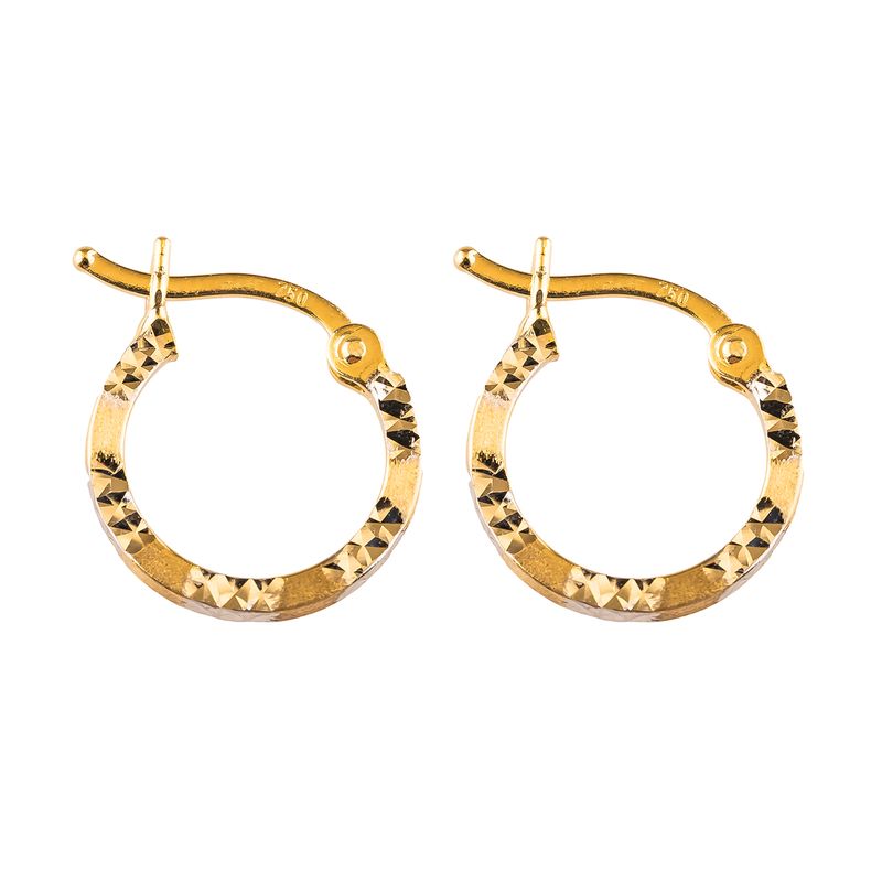 گوشواره طلا 18عیار گالری طلاباران مدل حلقه ای 18