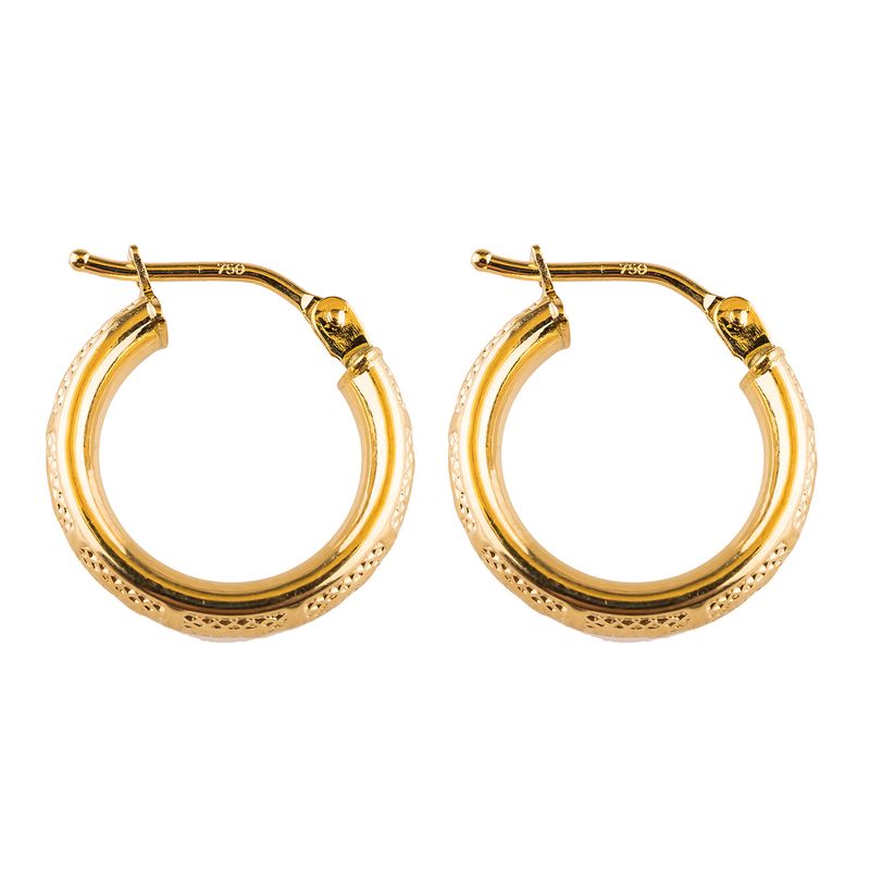 گوشواره طلا 18عیار گالری طلاباران مدل حلقه ای 21
