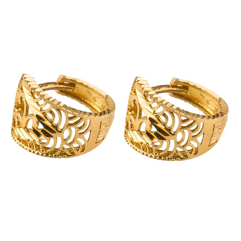 گوشواره طلا 18عیار گالری طلاچی مدل حلقه ای 17