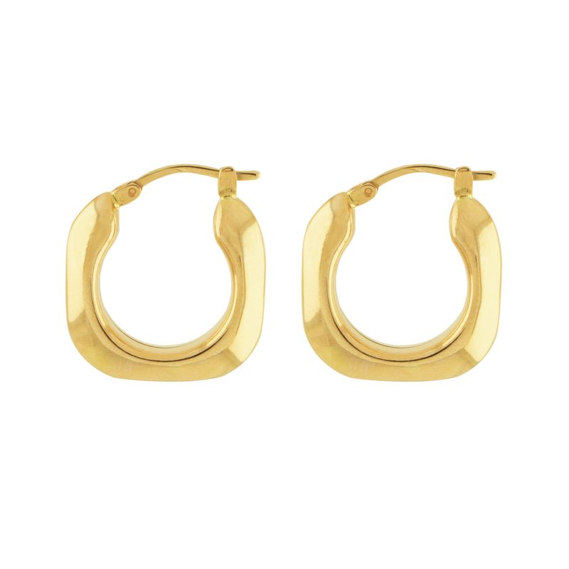 گوشواره طلا حلقه ای 18 عیار زنانه پولک مدل مربع کد os001