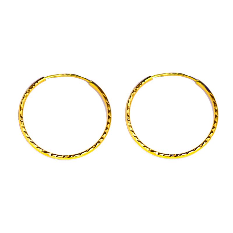 گوشواره طلا کم اجرت 18 عیار زنانه زرالتون مدل حلقه ای کلاسیک کد m