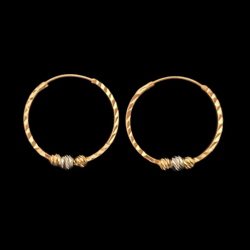 گوشواره طلا کم اجرت 18 عیار زنانه طلا و شمش برلیان مدل حلقه ای کد 12