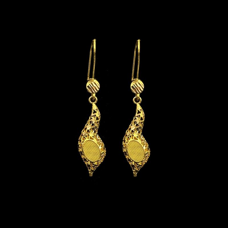 گوشواره طلا کم اجرت 18 عیار زنانه ناریا مدل افرا کد 002
