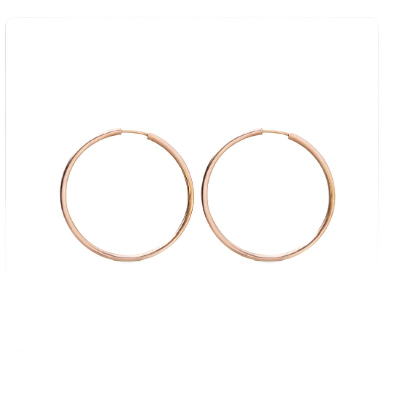 گوشواره طلا کم اجرت 18 عیار زنانه نوا گلد مدل حلقه ای گرد ساده 01