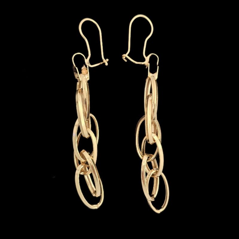 گوشواره طلا کم اجرت 18 عیار زنانه گالری طلا و شمش برلیان مدل حلقه ای کد 02