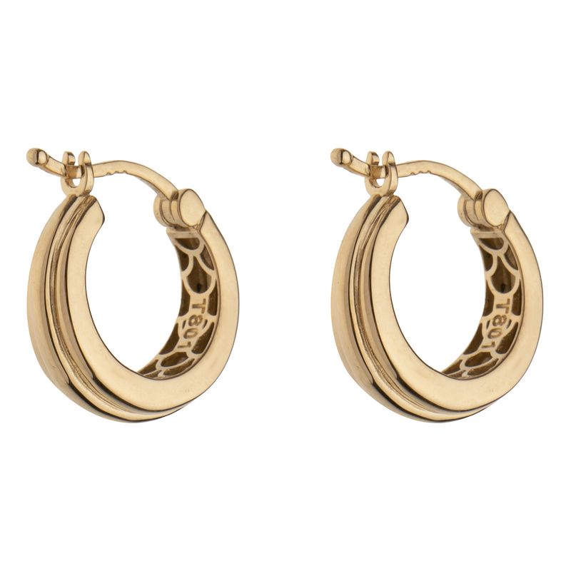 گوشواره طلا کم اجرت 18 عیار زنانه گلدم مدل حلقه اییe 3070057