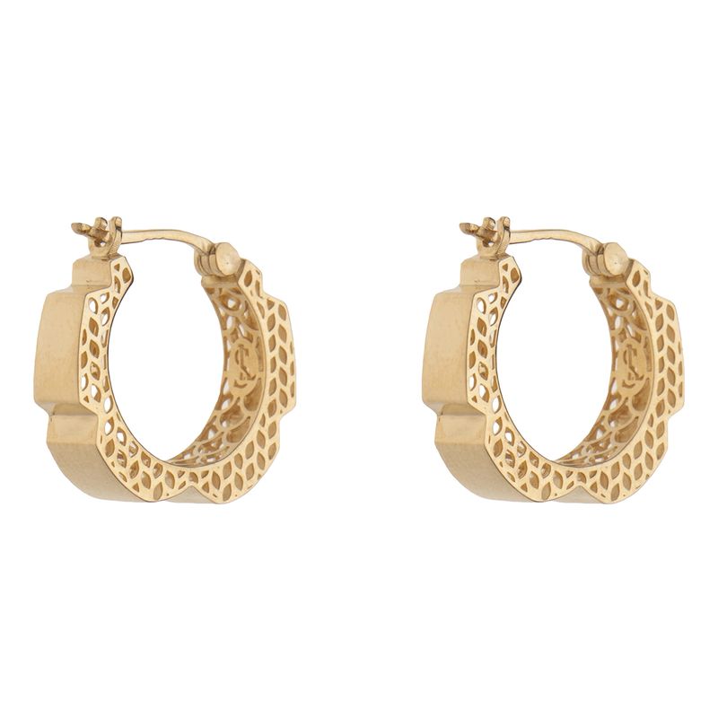 گوشواره طلا کم اجرت 18عیار زنانه گلدم مدل پنج ضلعیe 3070061
