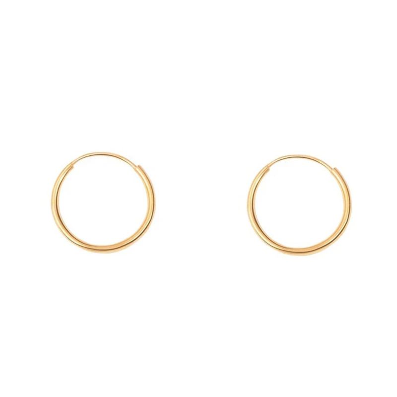 گوشواره طلای زنانه کم اجرت گالری طلای عیاره مدل حلقه ای ساده سایز 3