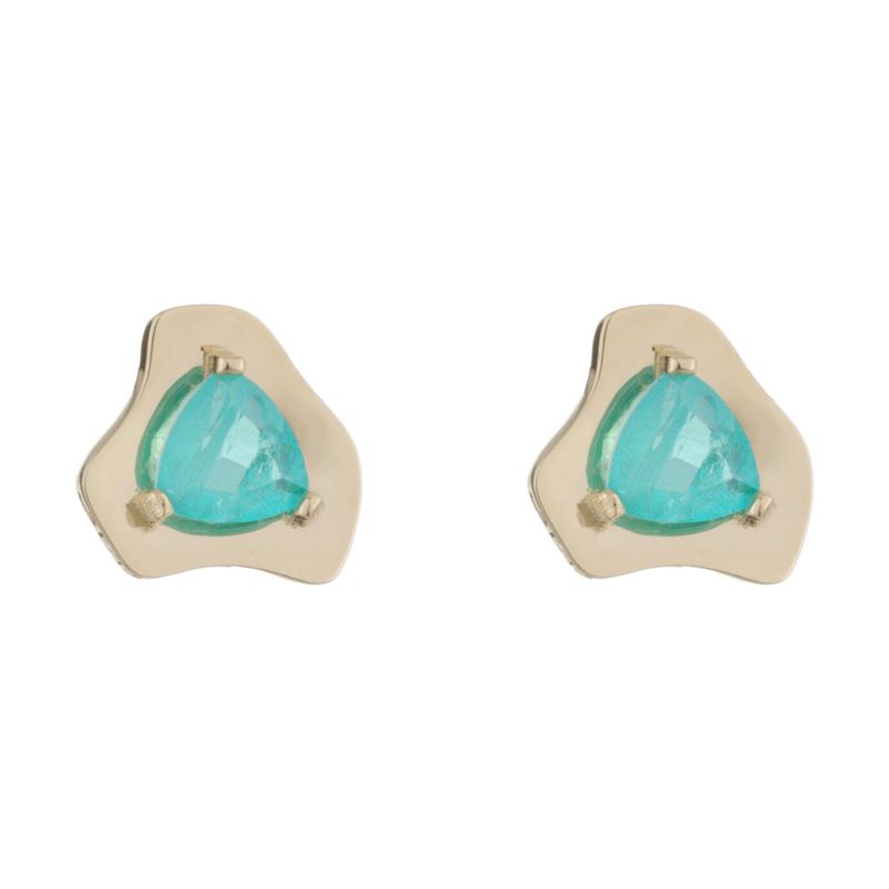 گوشواره میخی طلا 18 عیار زنانه تاج مدل r418 10
