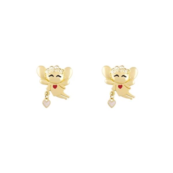 گوشواره میخی طلا 18 عیار زنانه درریس مدل فرشته کد 4754