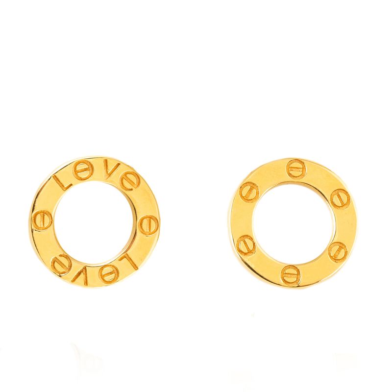 گوشواره میخی طلا 18 عیار زنانه درنیتا گلد مدل کارتیه کد 430ce