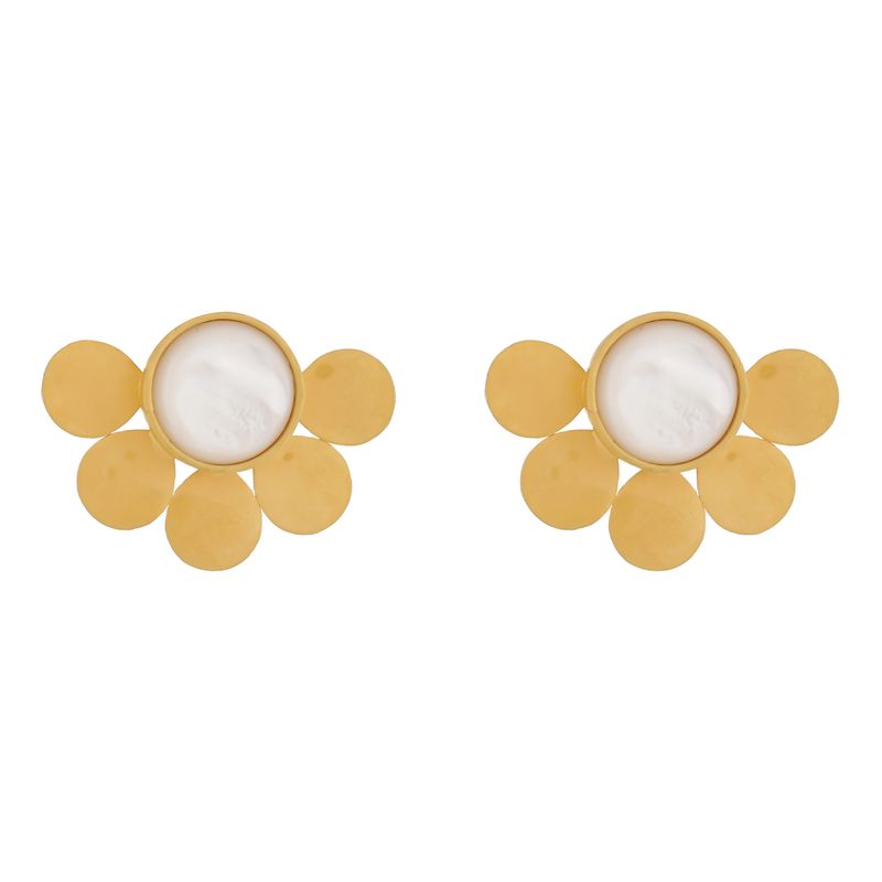 گوشواره میخی طلا 18 عیار زنانه طلای عقیق مدل 4424