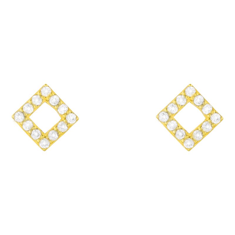 گوشواره میخی طلا 18 عیار زنانه کیا گالری مدل مربع کد em327