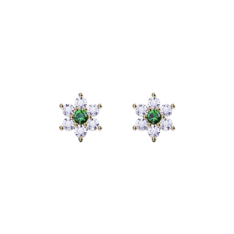 گوشواره میخی طلا 18 عیار زنانه گلدم مدل e211003