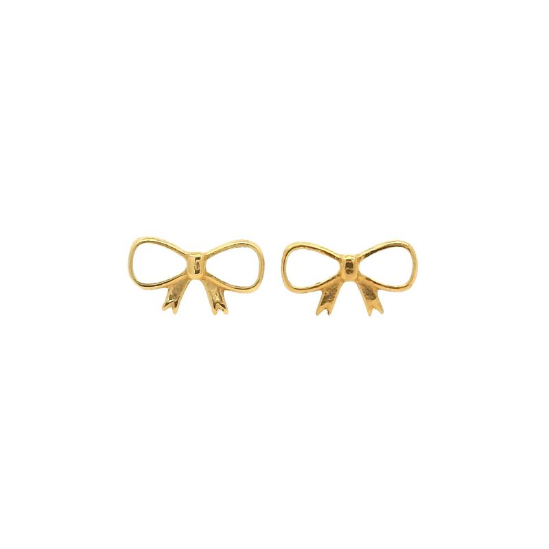 گوشواره میخی طلا کم اجرت  18 عیار زنانه حانیه مدل پاپیون کد h305