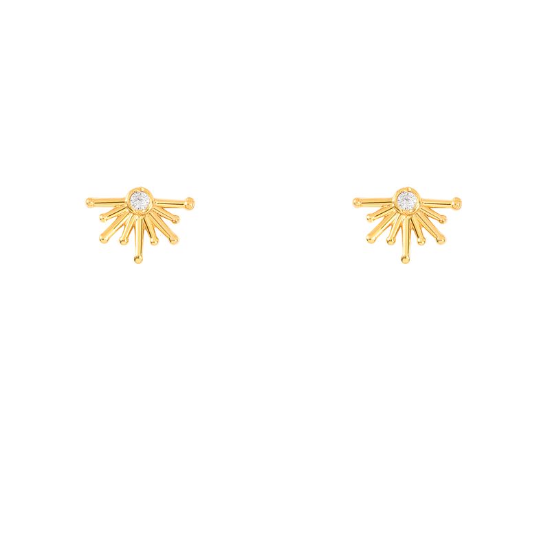 گوشواره میخی طلا کم اجرت  18 عیار زنانه سایا گلد مدل پرتو we1380