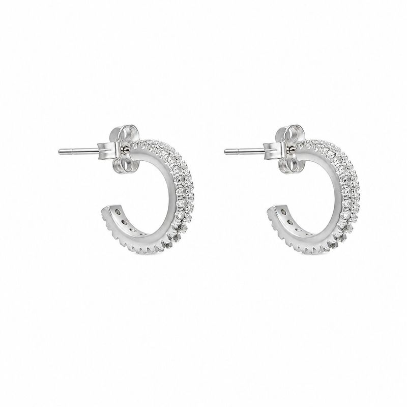 گوشواره میخی نقره زنانه ابرا مدل دو لاین eadg 000020001