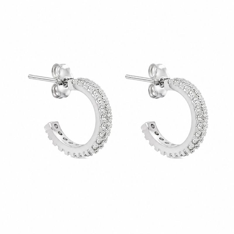 گوشواره میخی نقره زنانه ابرا مدل یک لاین eapu 000040001
