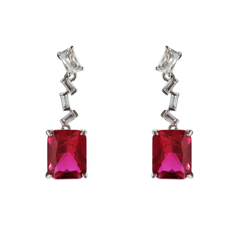 گوشواره میخی نقره زنانه مدل mixed ruby