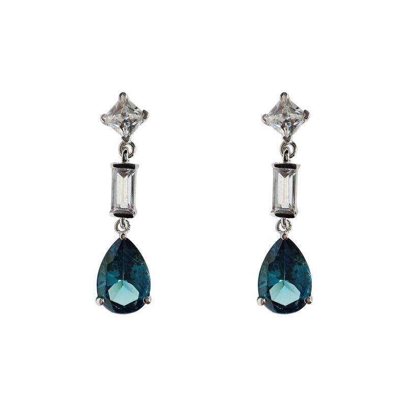 گوشواره میخی نقره زنانه مدل mixed tanzanite 2