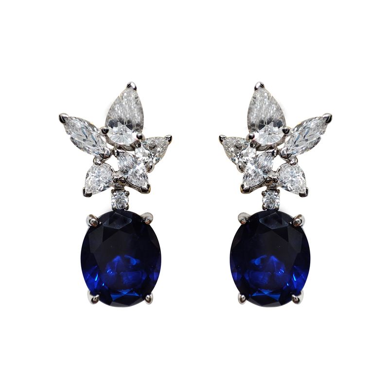 گوشواره میخی نقره زنانه مدل mixed tanzanite