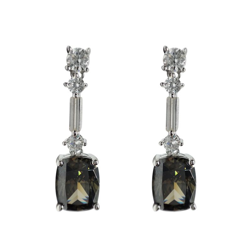 گوشواره میخی نقره زنانه مدل mixed topaz