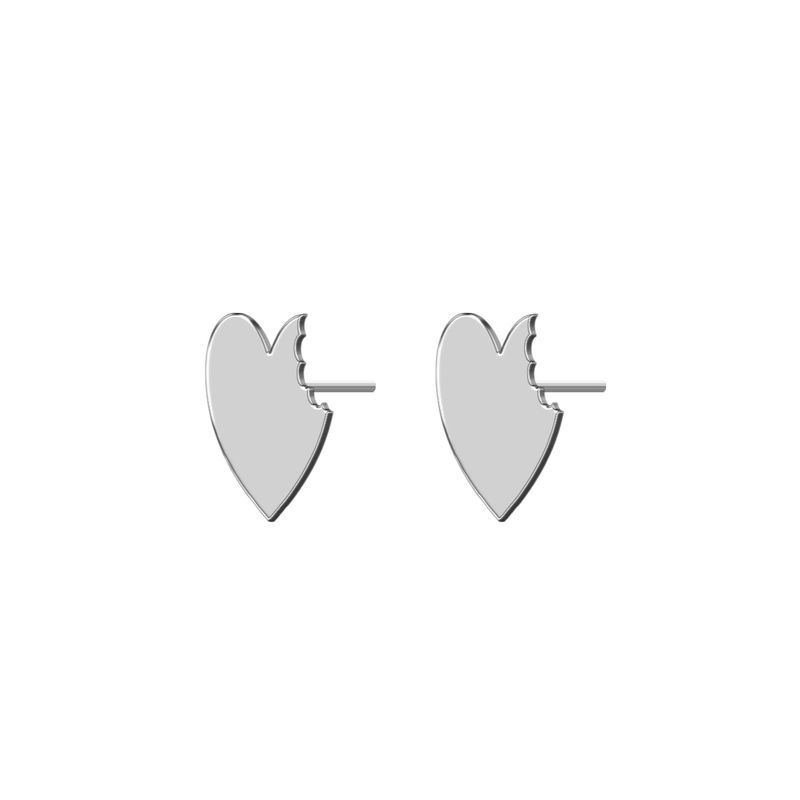 گوشواره نقره ترمه 1 طرح قلب کد e179