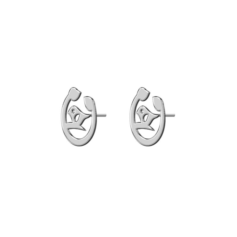 گوشواره نقره ترمه 1 طرح پرنده کد e227