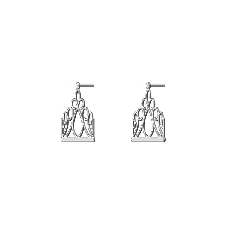گوشواره نقره زنانه ترمه 1 طرح تاج کد e515