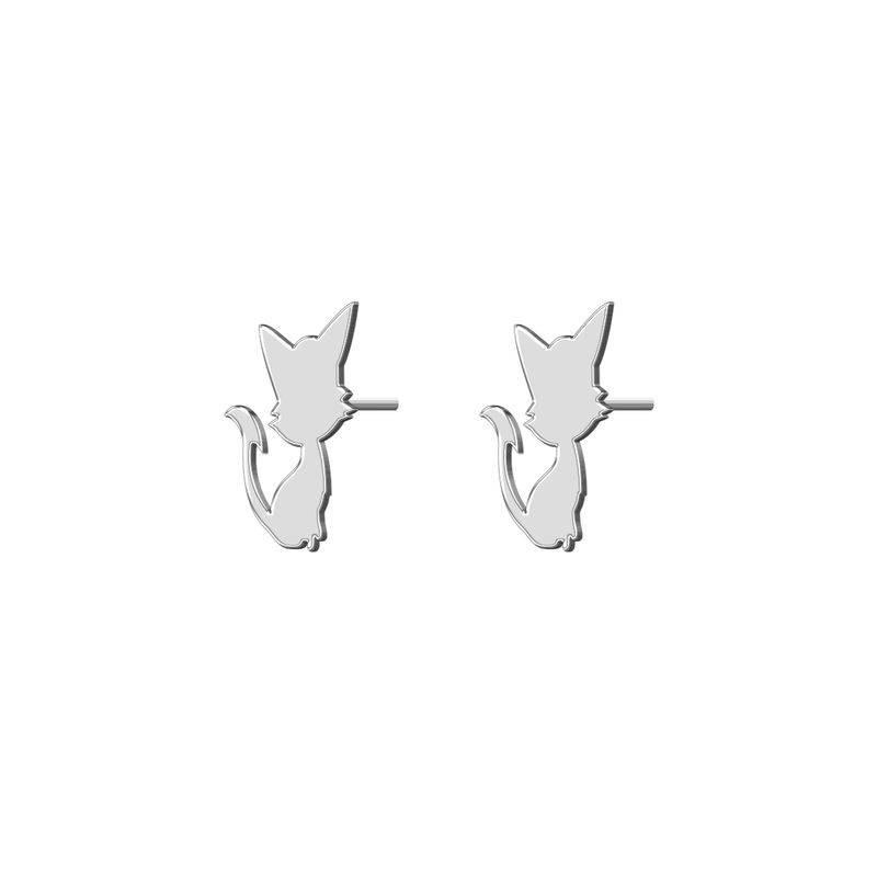 گوشواره نقره زنانه ترمه 1 طرح گربه کد e487
